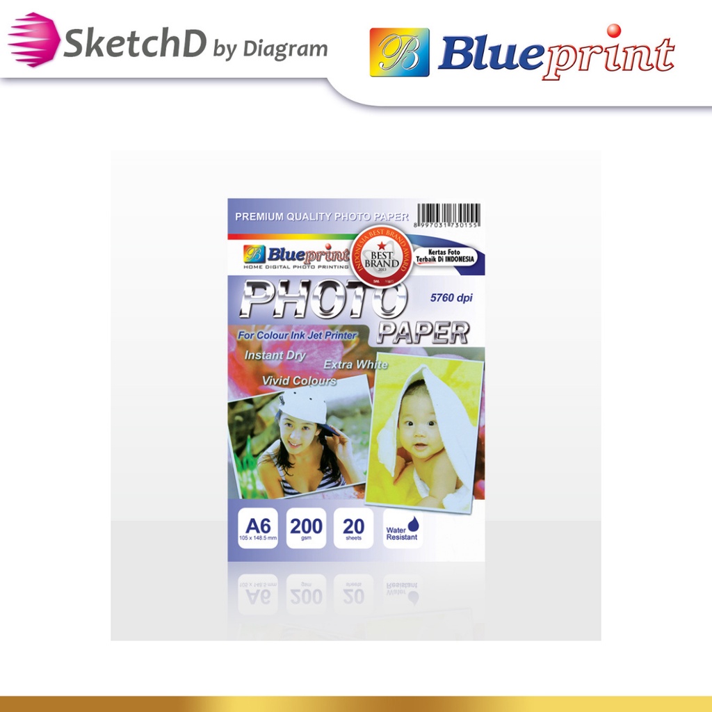 Jual Kertas Foto A6 200gsm 3R Blueprint 20 Lbr Shopee Indonesia