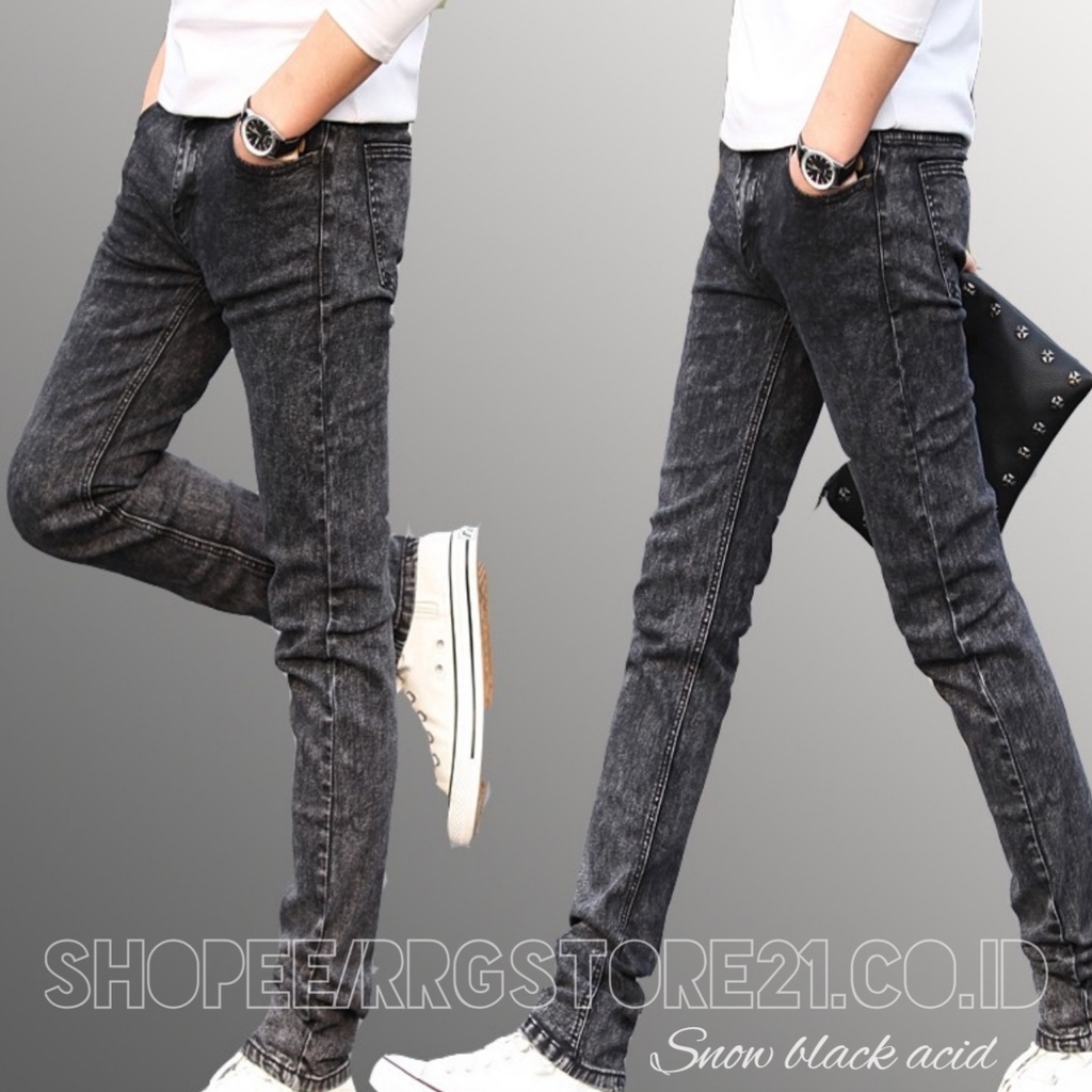 Jual Celana Jeans Pria Slim Fit Retro Biotink Skinny Stretch Full Retro