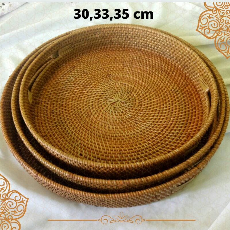 Jual Satu Set Nampan Rotan Ate Ketak Akarmanon Tray Rattan Handmade