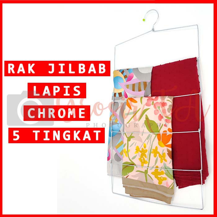 Jual GTA Hanger Jilbab Gantung Jilbab Lapis Chrome Rak Jilbab Organizer