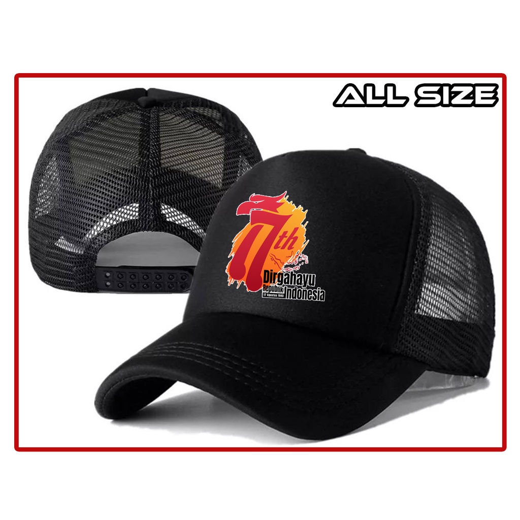 Jual Topi Dirgahayu Kemerdekaan Indonesia Ke 77 Snapback Trucker Jaring