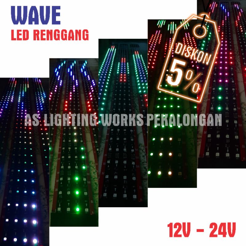 Jual Lampu Led Rgb Strobo Wave Variasi Kaca Mobil Truk Bus 12V 24V