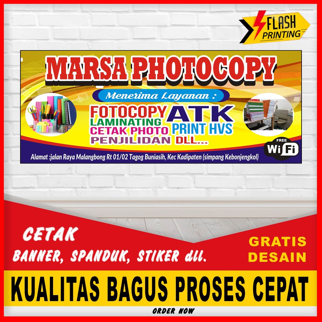 Spanduk Banner Backdrop Usaha Toko Fotocopy Ukuran X Meter