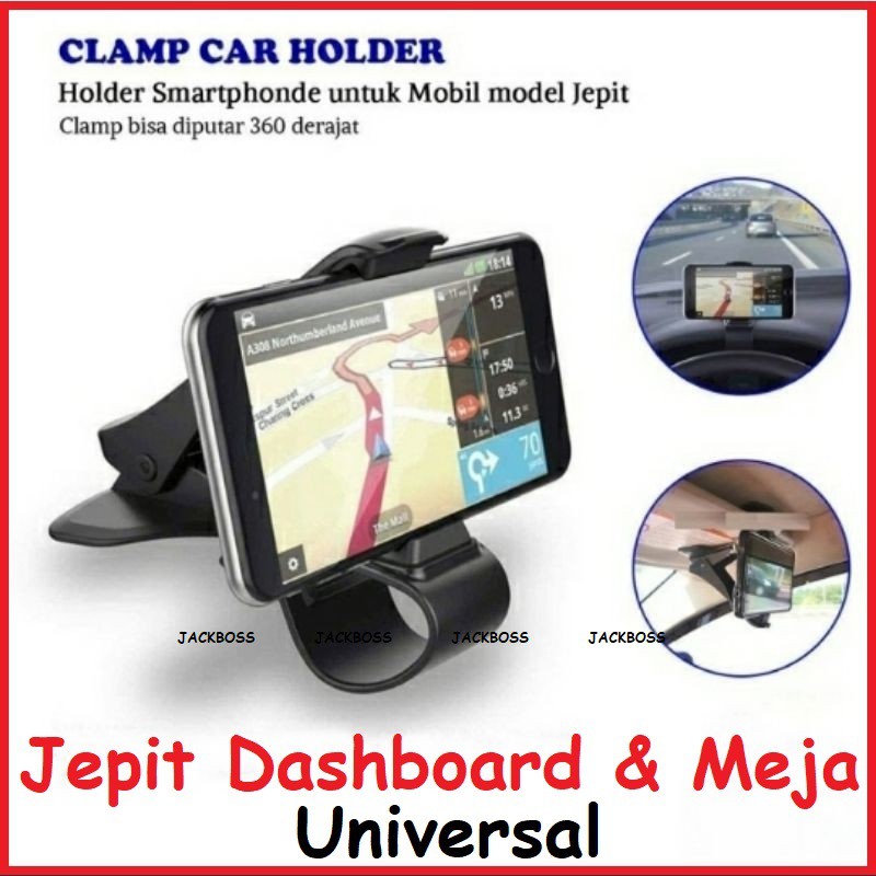 Jual Car Holder Stand Mobil Jepit Dashboard HD15 Holder Mobil GPS Mount