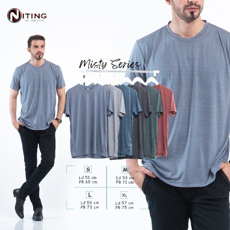 Jual Kaos Polos Misty Abu Tua 30s NITING Misty Series Shopee Indonesia