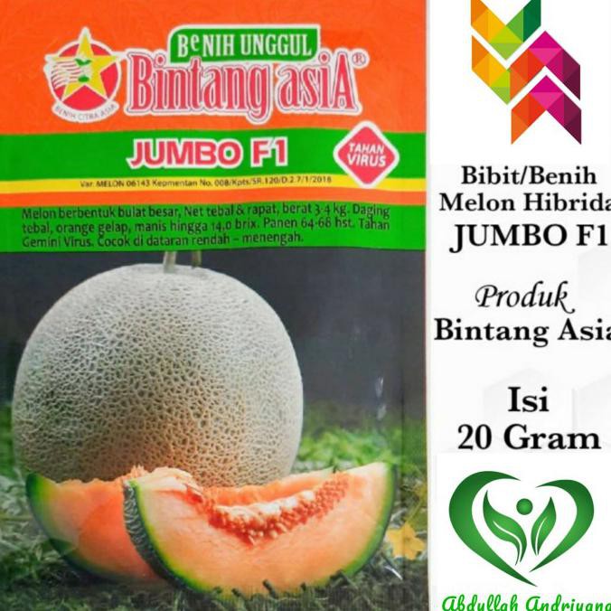 Jual Benih Melon F1 Hibrida JUMBO F1 Isi 20 Gram Bibit Benih Melon