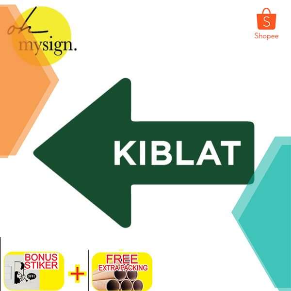 Jual Sign Kiblat Acrylic Timbul Kiblat Label Sign Keren Shopee