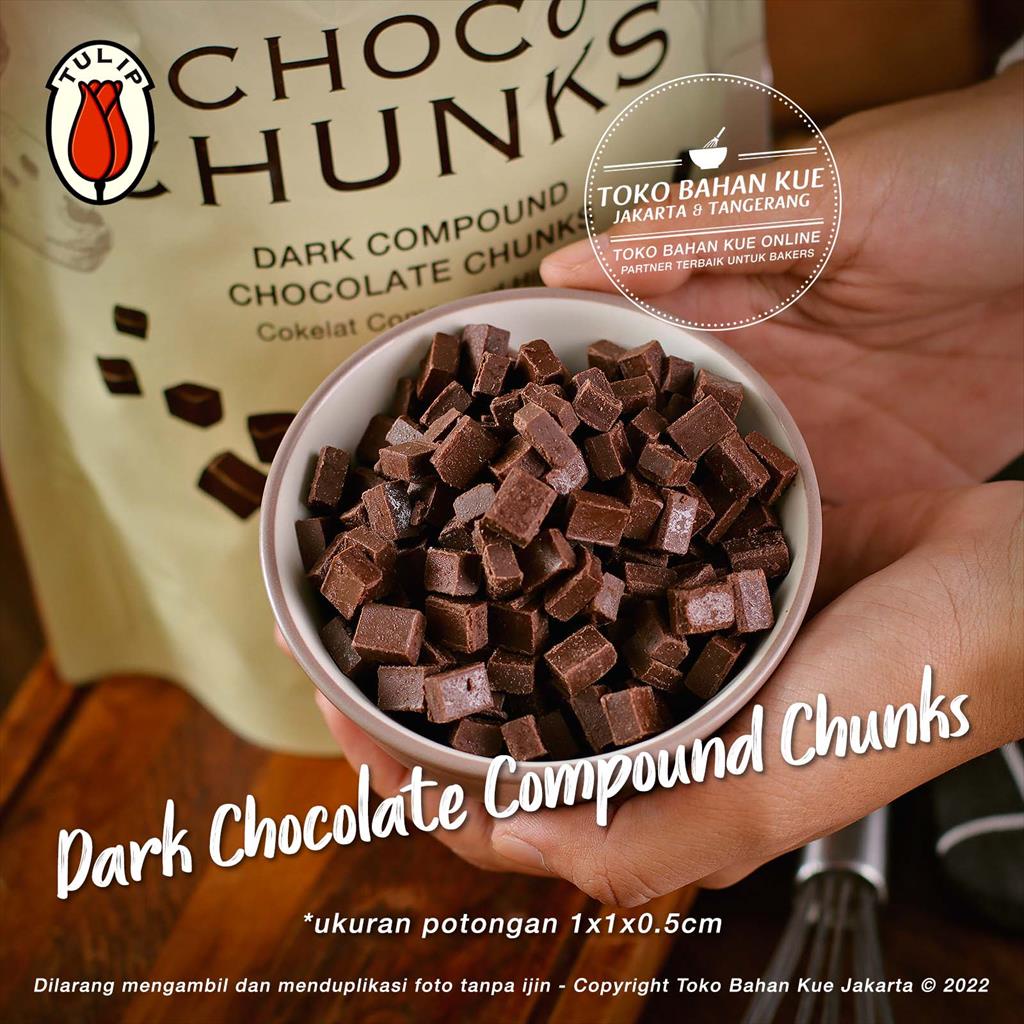 Jual Tulip Dark Chocolate Choco Chunks 250gr Coklat Compound Cokelat