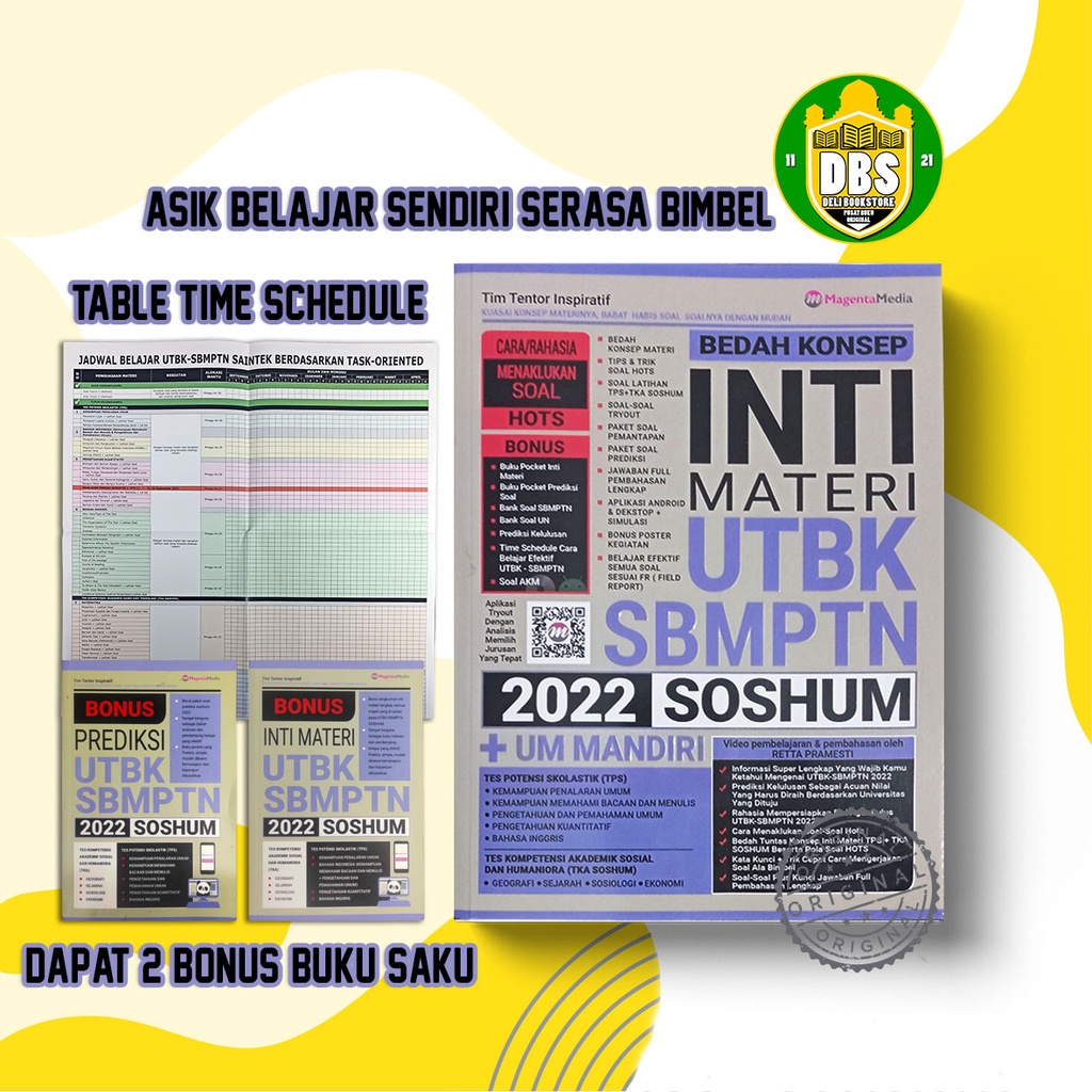 Jual BUKU UTBK SBMPTN SOSHUM 2022 BEDAH KONSEP INTI MATERI UTBK