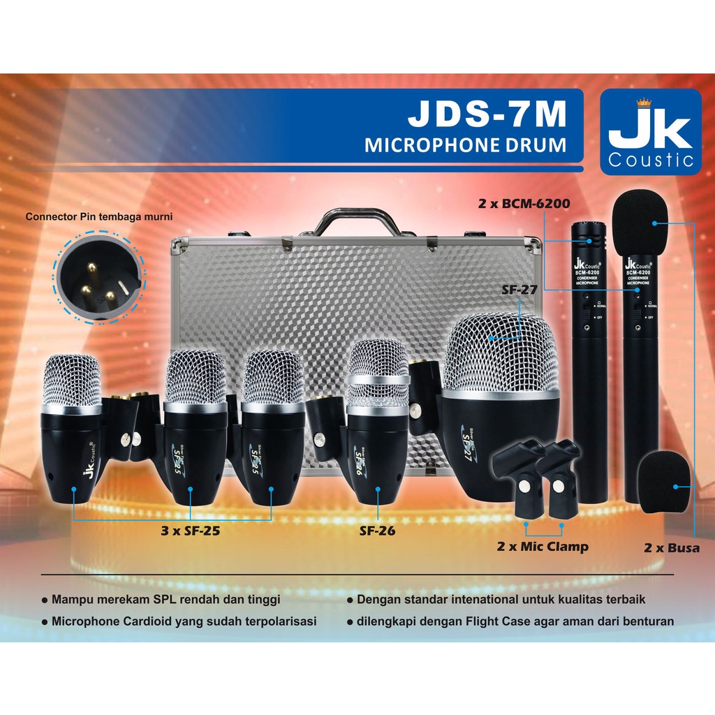 Jual Mic Drum JDS 7M Jk Coustic Microphone Drum Shopee Indonesia