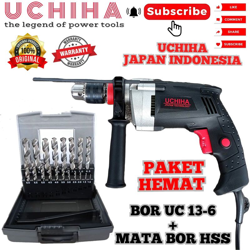 Jual Mesin Bor Impact Drill 13mm 1set Mata Bor Besi Beton Kayu Tembok