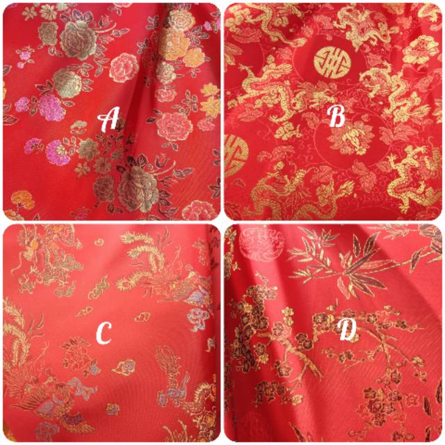 Jual Kain Cheongsam Bahan Cheongsam Bahan Baju Imlek Series Merah