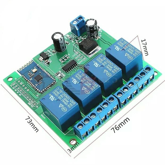 Jual Modul Relay Bluetooth 4 Channel Android Wireless 4ch Relay 12V