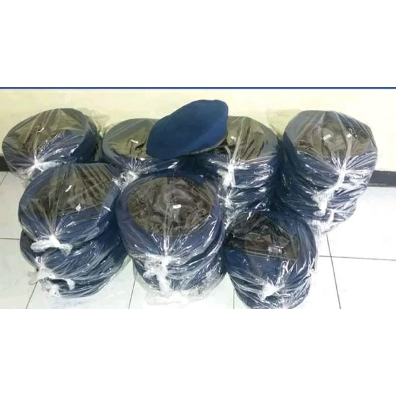 Jual Baret Au Baret Biru Navy Standar Polri Shopee Indonesia