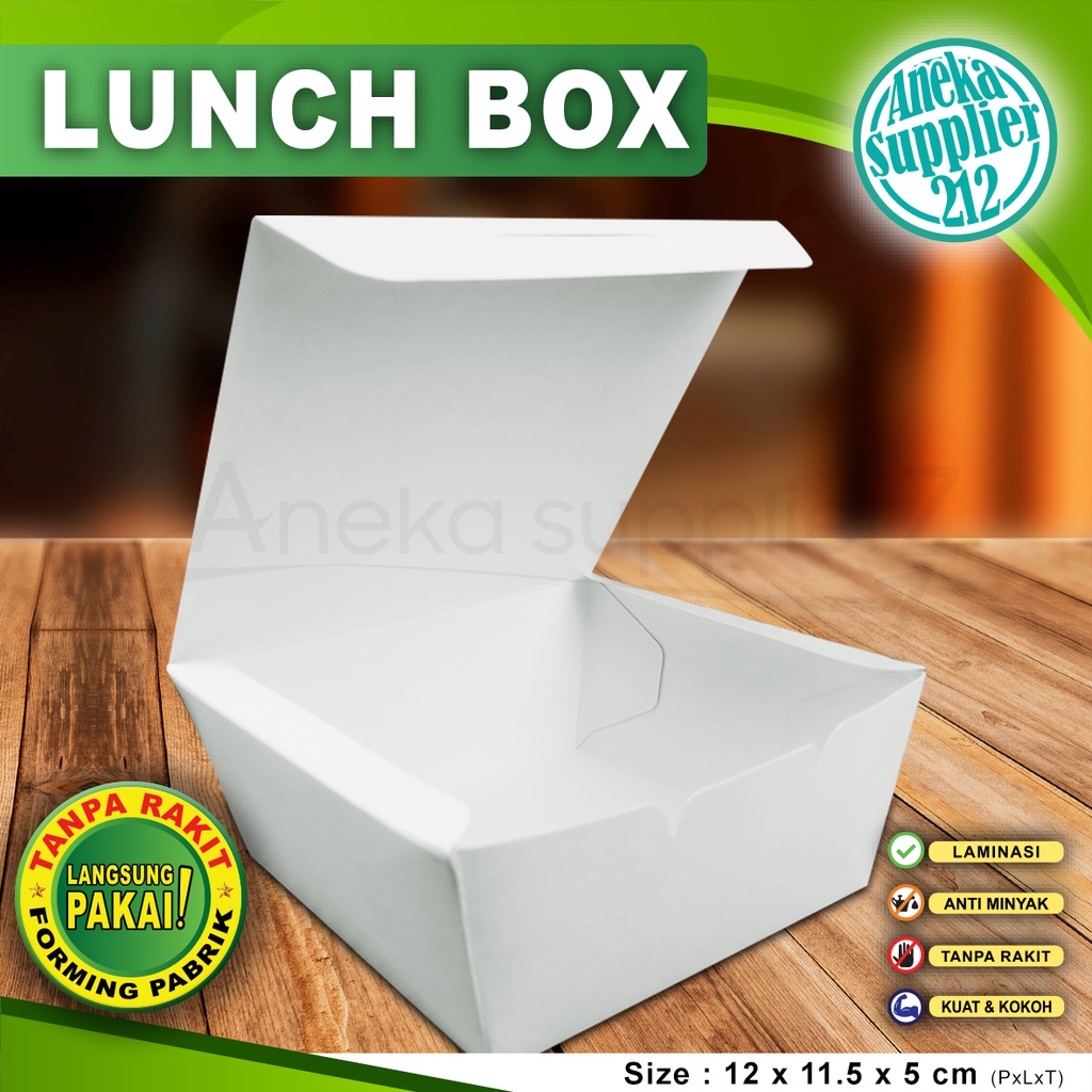 Jual Lunch Box Paper Kemasan Kotak Makanan Kertas Kecil S Pc