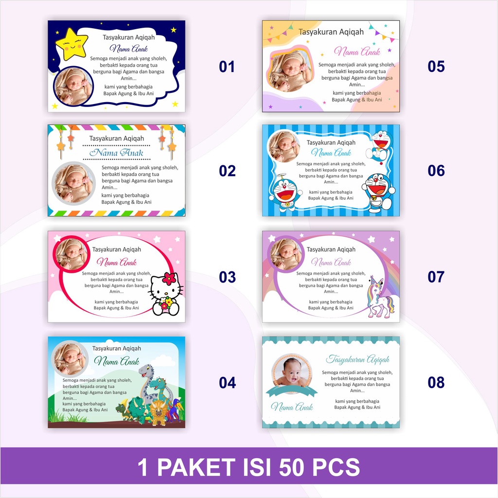 Jual Isi Pcs Sticker Nasi Kotak Aqiqah Ulang Tahun Khitan Shopee