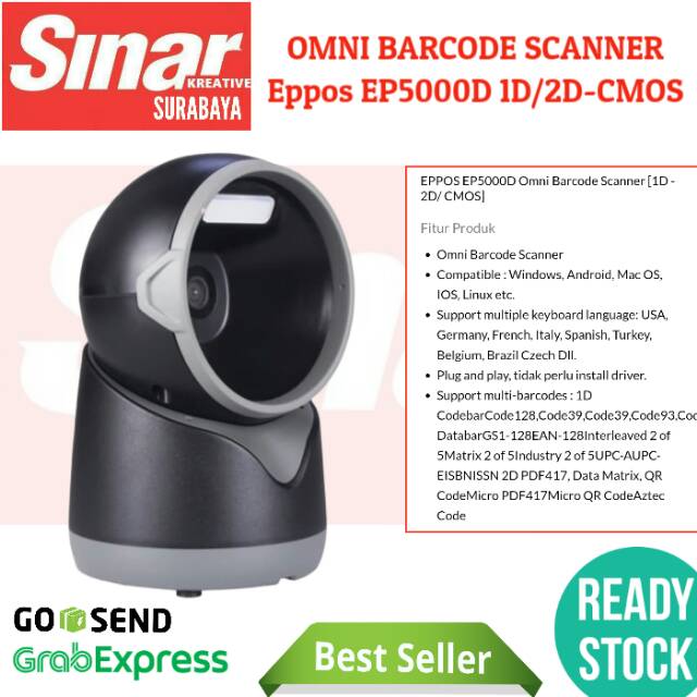 Jual Omni Barcode Scanner D D Eppos Ep D Cmos Laser Jaring