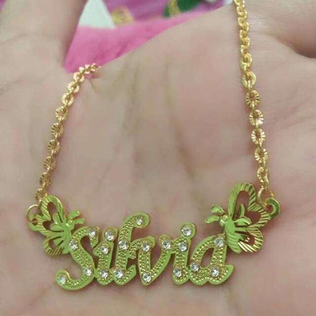 Jual Kalung Wanita Kalung Titanium Anti Karat Kalung Nama Lapis