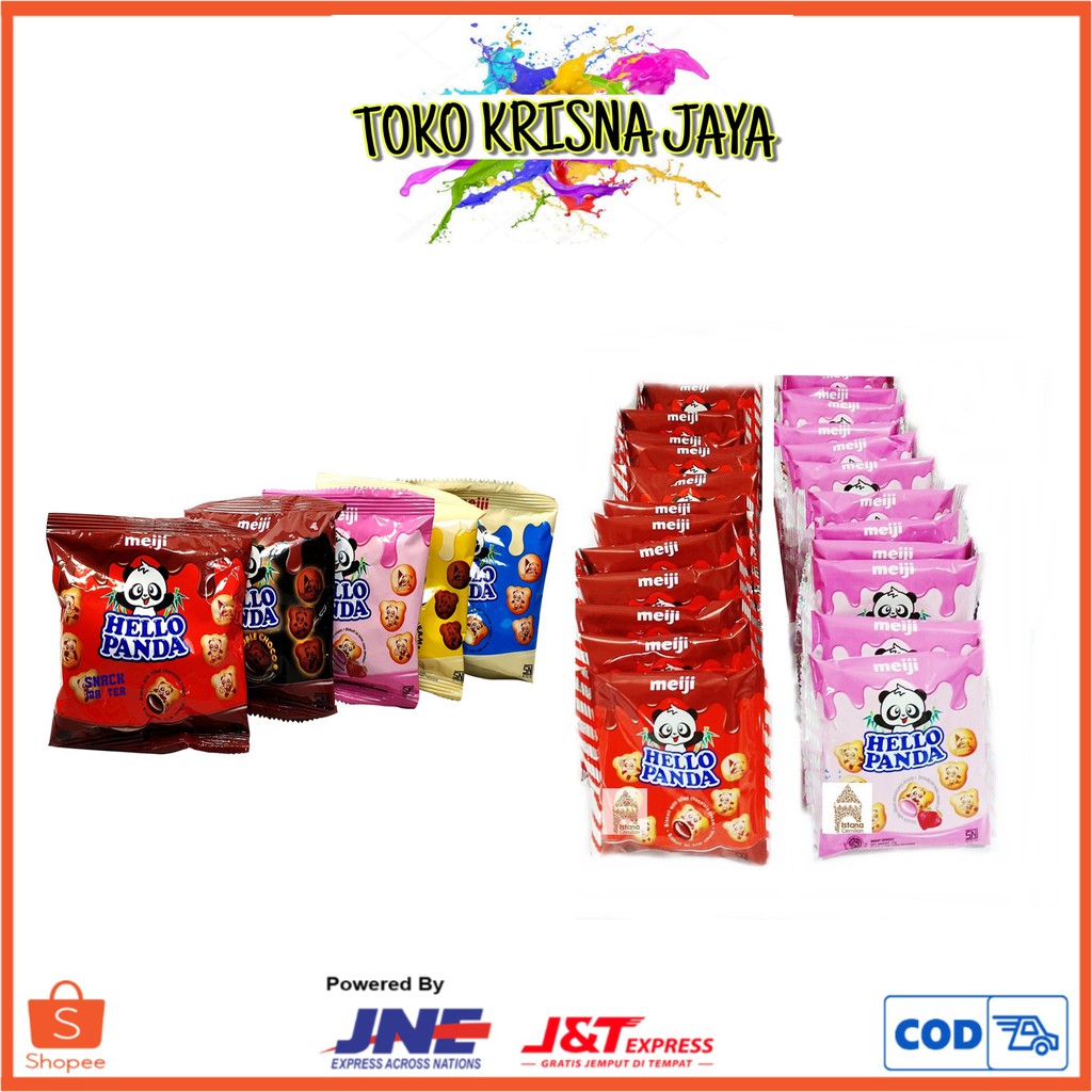 Jual MEIJI HELLO PANDA RASA COKELAT STRAWBERRY VANILLA RENCENG ISI