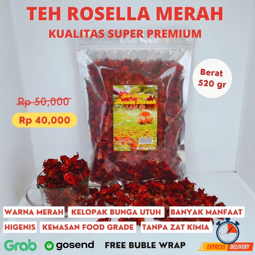 Jual Bunga Rosella Merah Kering Panen Baru Kemasan G Shopee Indonesia