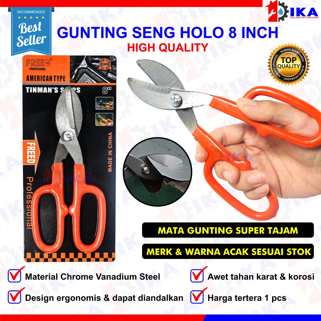 Jual Gunting Seng Plat Baja Gagang Karet Inch L Alat Potong Hollow