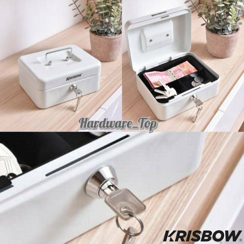 Jual Krisbow Cash Box 8 Inch Putih 20cm Box Kotak Penyimpanan