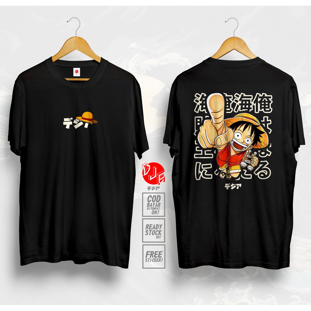 Jual Kaos MONKEY D LUFFY PIRATE KING ONE PIECE BAJU JEPANG ANIME MANGA