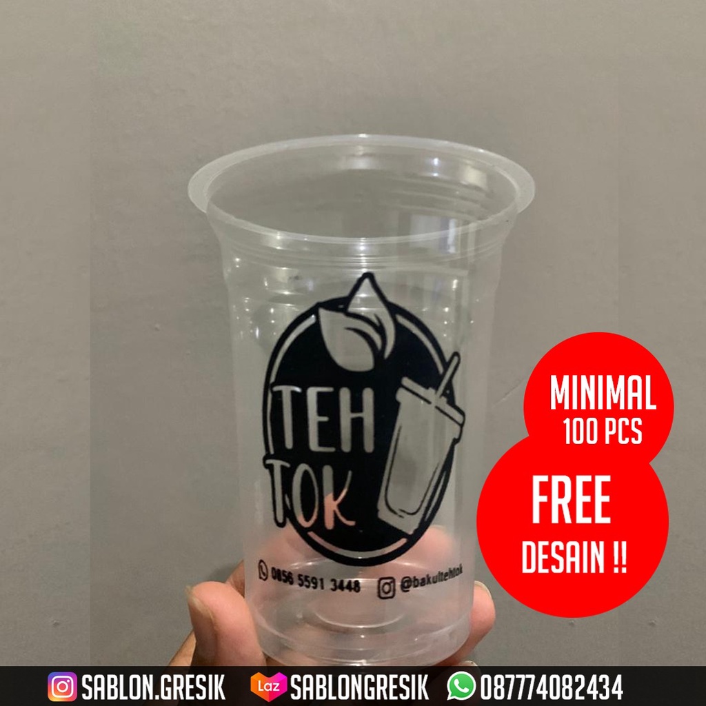 Jual Sablon Gelas Plastik Cup 18 Oz Merek STARINDO MURAH BAGUS TEBAL