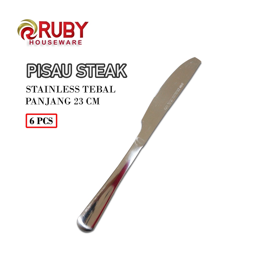 Jual RUBY RB 586 1 Pisau Steak Full Stainless Tebal Dinner Knife