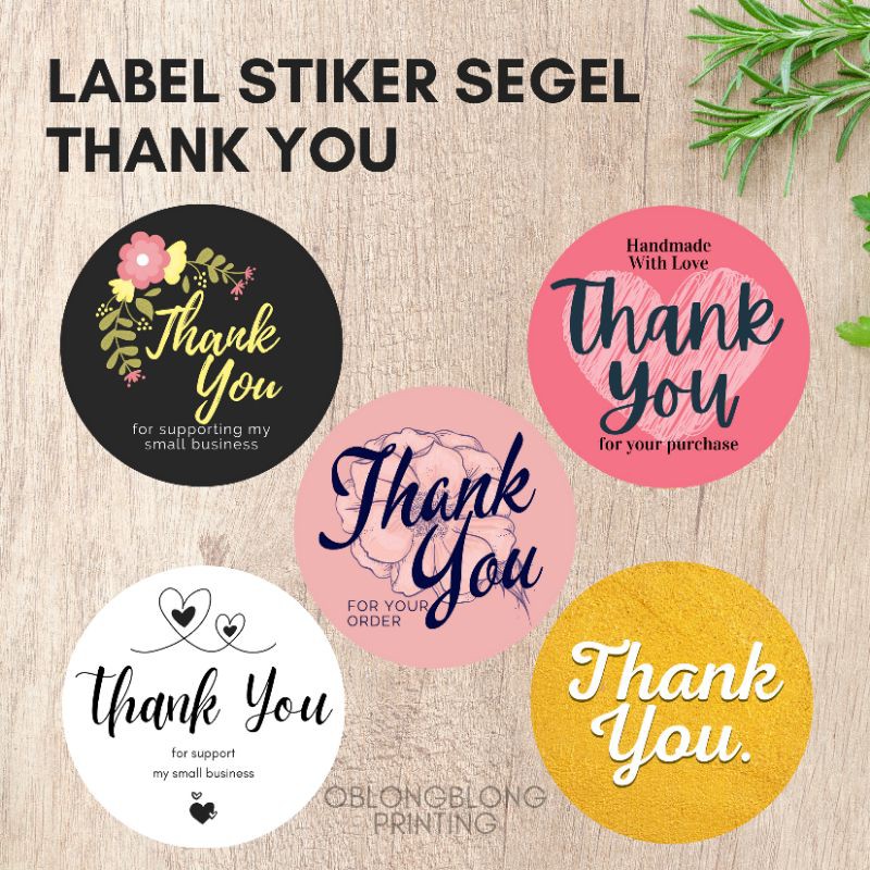 Jual STIKER LABEL TULISAN THANK YOU STIKER SEGEL Isi 100 Pcs Shopee