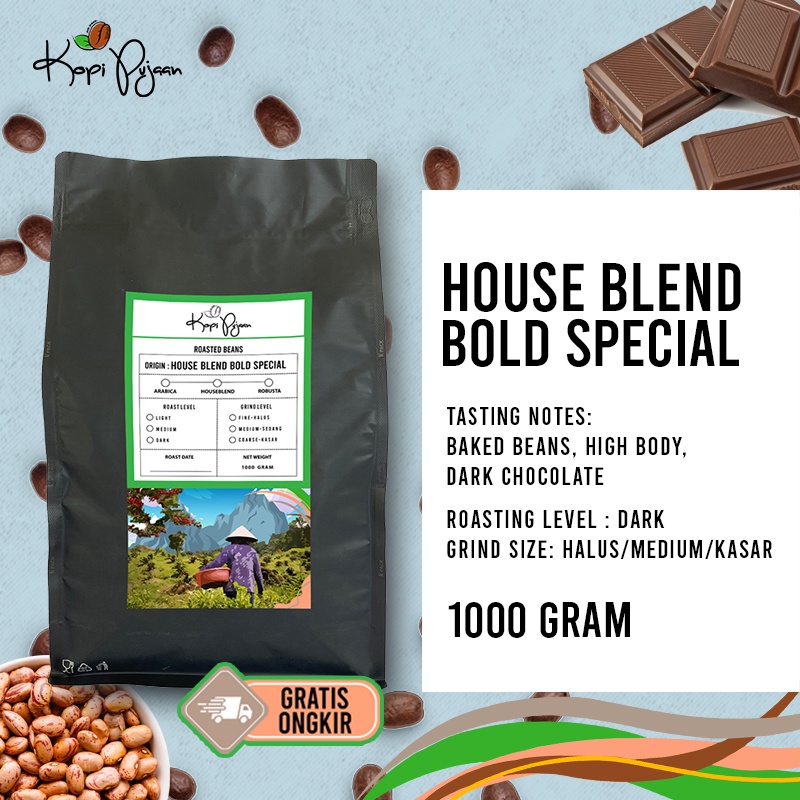 Jual BIJI KOPI BUBUK HOUSE BLEND BOLD SPECIAL COCOK UNTUK ES KOPI SUSU