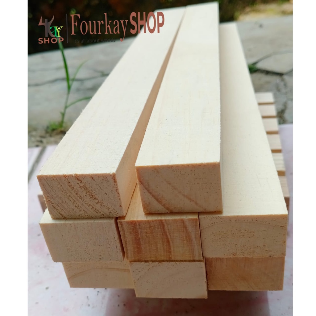 Jual Balok Kayu Pinus Ukuran 2 1cmx2 8cm Panjang 30cm Shopee Indonesia