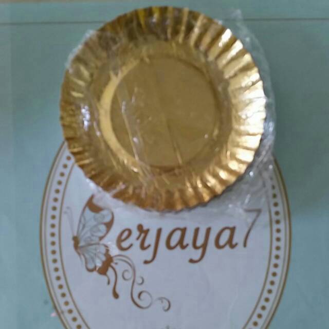 Jual Piring Kertas Bulat Gold Shopee Indonesia