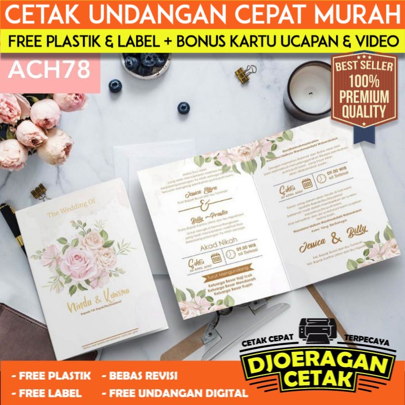 Jual Cetak Cepat Undangan Pernikahan Murah Undangan Pernikahan Elegan