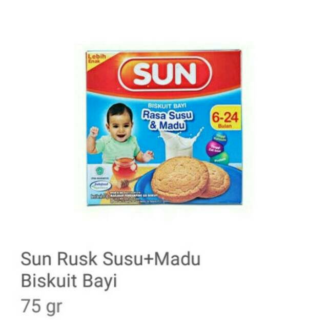 Jual Sun Biskuit Bayi Rasa Susu Dan Madu Pisang Isi 75g Usia 6 24bulan