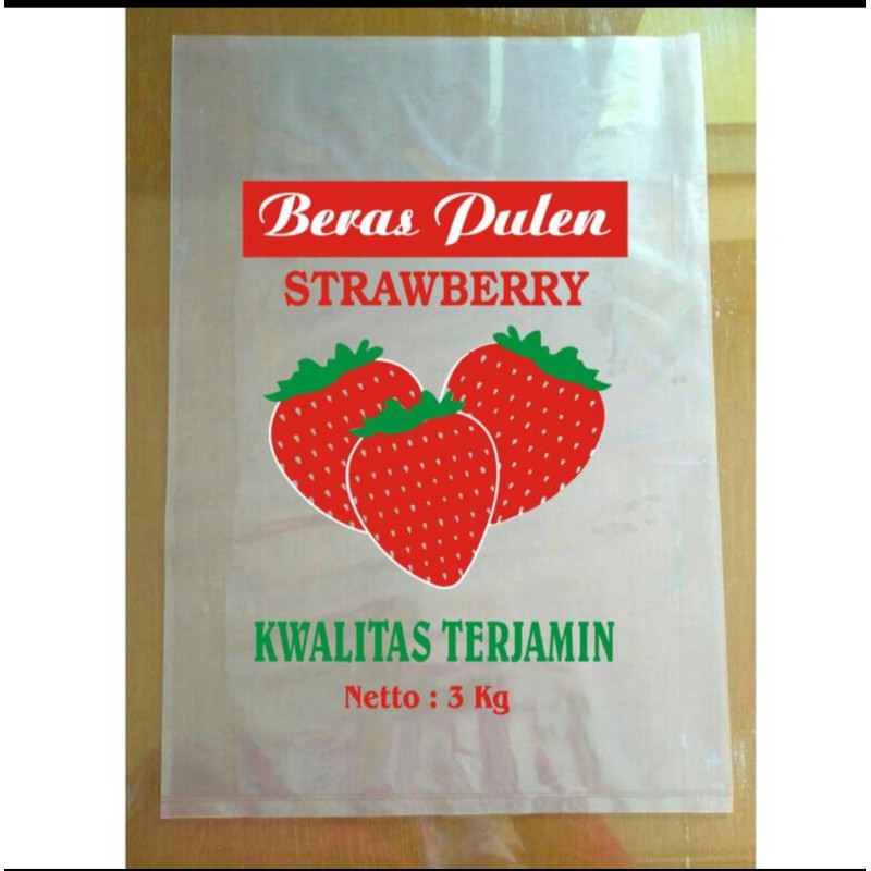 Jual PLASTIK KEMASAN BERAS STRAWBERRY 3 Kg Shopee Indonesia