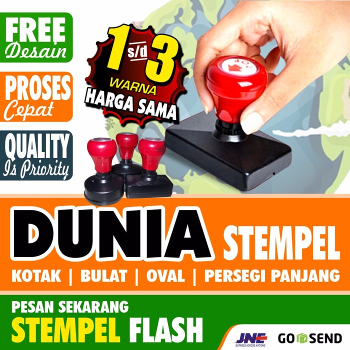 Jual Wow Stempel Flash Otomatis Free Desain S D Warna Harga Sama