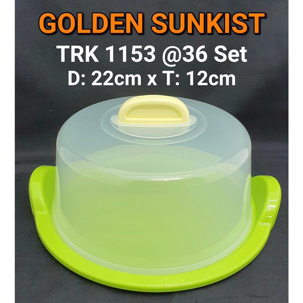 Jual Tempat Kue Bolu Bulat TRK 1153 Golden Sunkist Shopee Indonesia