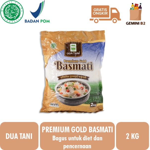 Jual Dua Tani Beras Basmati Premium Gold Rice 2kg HALAL Shopee Indonesia