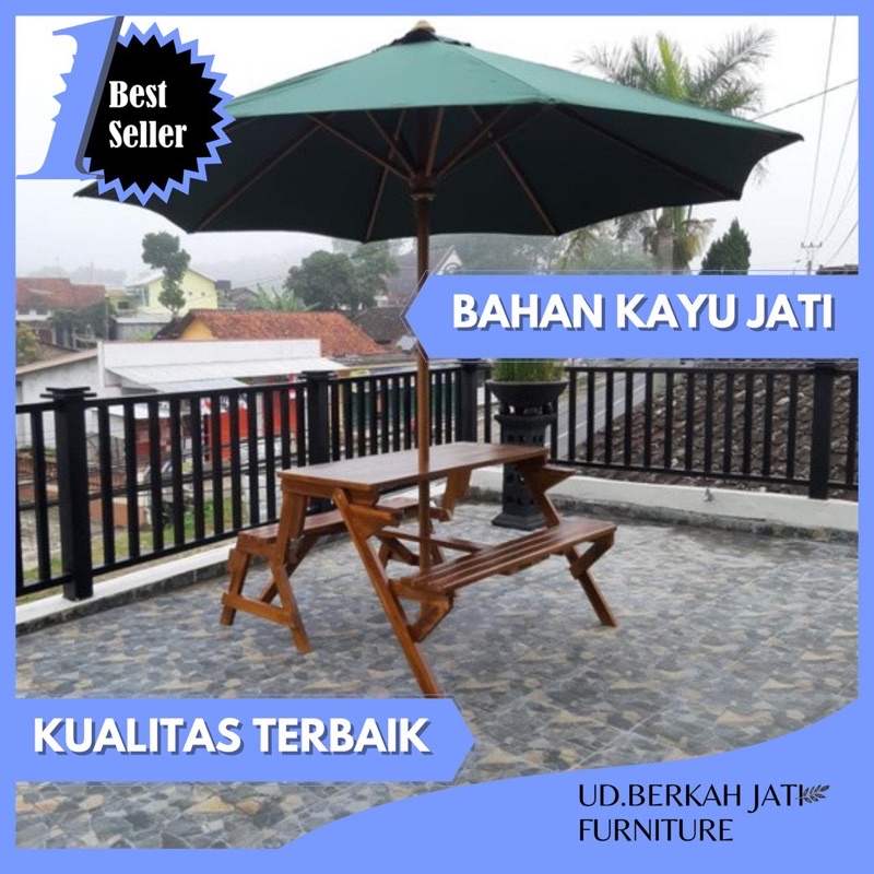 Jual SET PAYUNG KURSI MEJA LIPAT MEJA MAGIC OUTDOOR TAMAN CAFE HOTEL