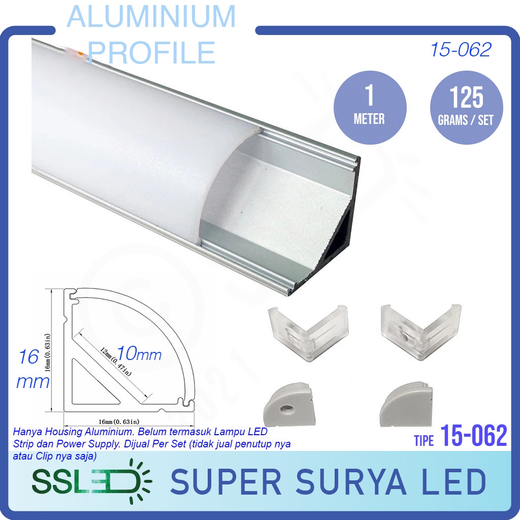 Jual Led Aluminium Profile Cover Milky Housing Led Strip Kap Rumah