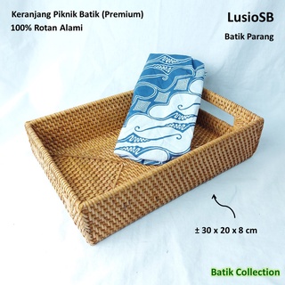 Jual Lusiosb Keranjang Piknik Batik Parang Biru Keranjang Serbaguna