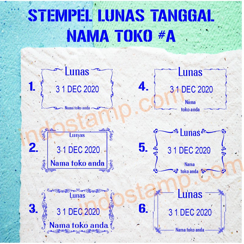 Jual Stempel Lunas Tanggal Paid Stamp Nama Toko Kantor Perusahaan Antik