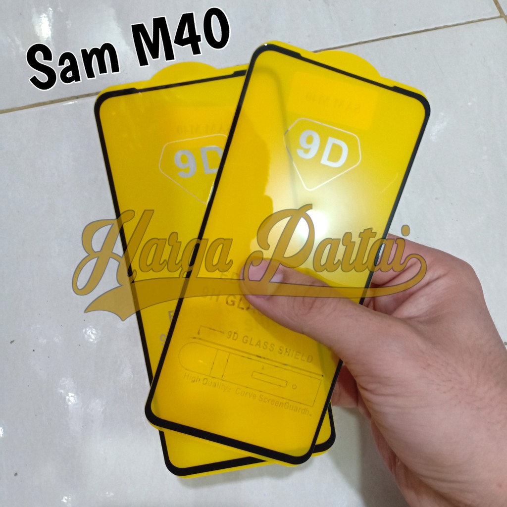 Jual TEMPERED GLASS SAMSUNG M40 FULL LEM FULL LAYAR 9D BLACK HG