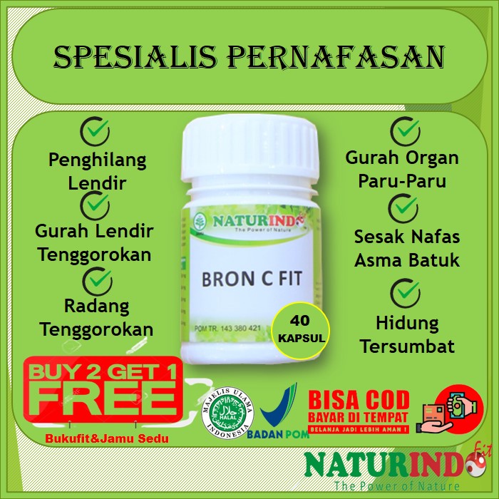 Jual BRON C FIT 40 Kapsul Obat ParuParu Basah Batuk Berdarah Berdahak