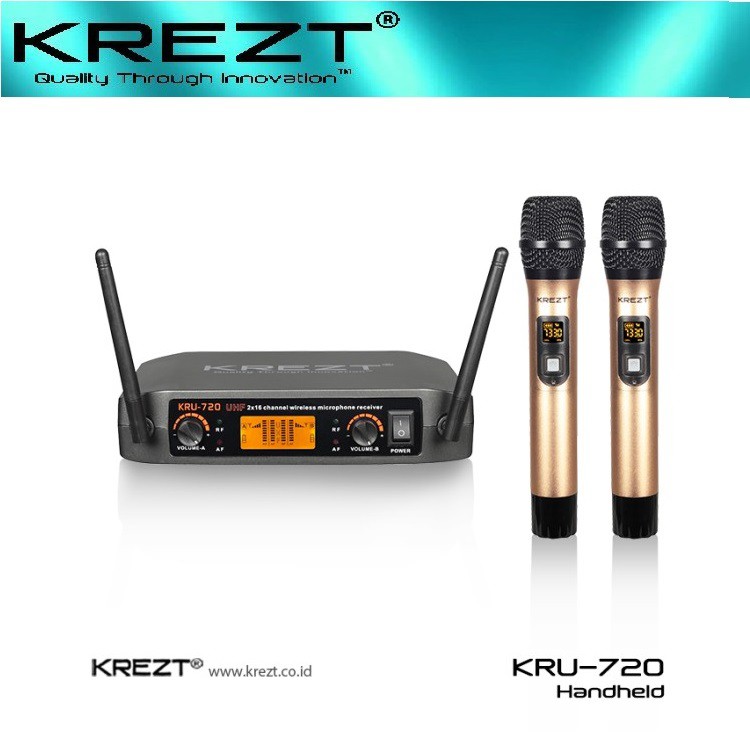 Jual MIC KREZT KRU 720 WIRELESS MICROPHONE KREZT KRU720 ORIGINAL