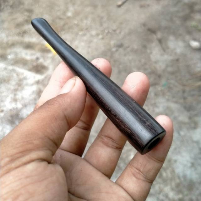 Jual Once Rokok Talang Asap Pipa Rokok Kayu Galih Kelor Hitam 12 Cm