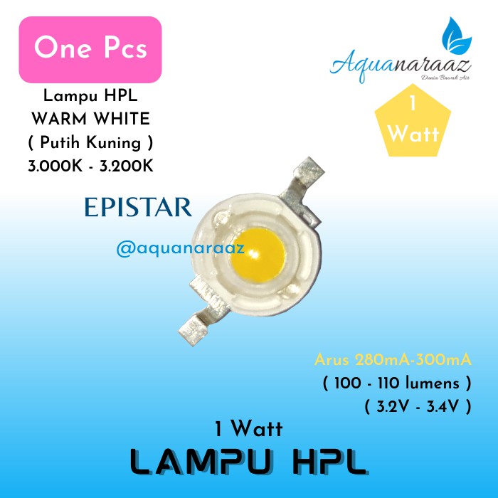 Jual Hpl Watt Warm White Epistar High Power Lamp K K