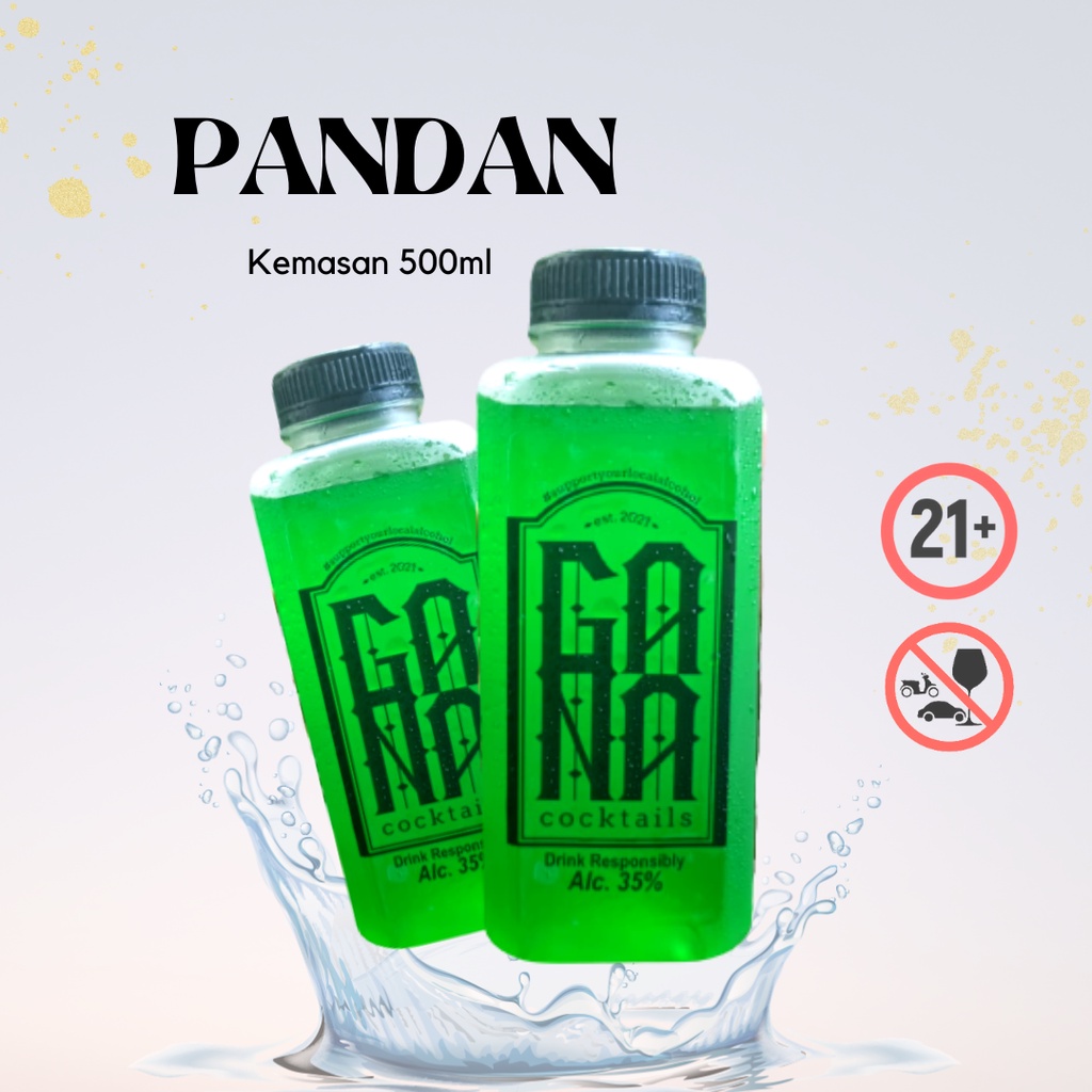 Jual GANA COCKTAIL RASA PANDAN KEMASAN 500ML ALKOHOL 30 ARAK BALI