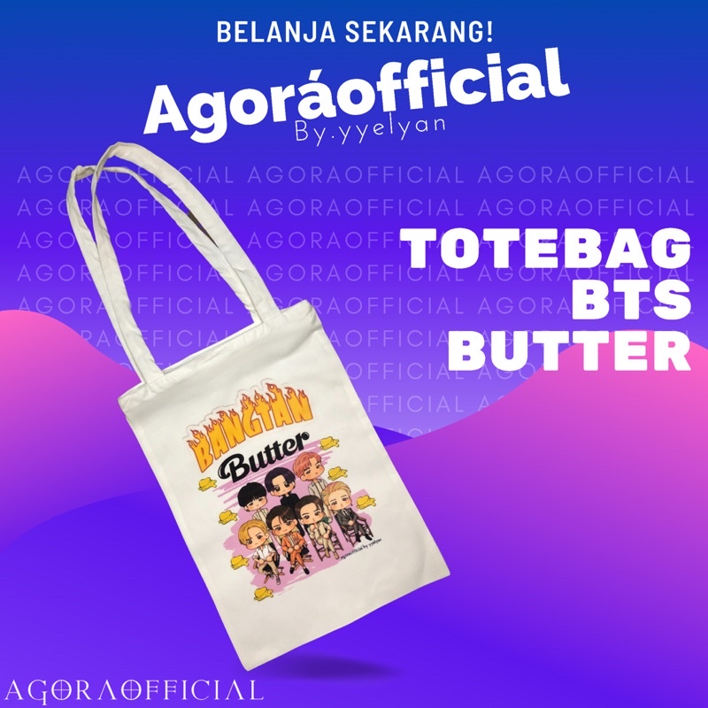 Jual Totebag Tote Bag Bts Butter Kpop Resleting Totebag Kanvas Tebal